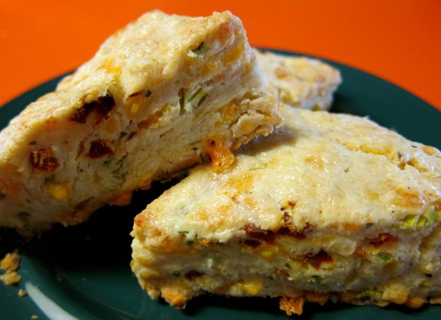 sun-dried tomato and cheddar scones