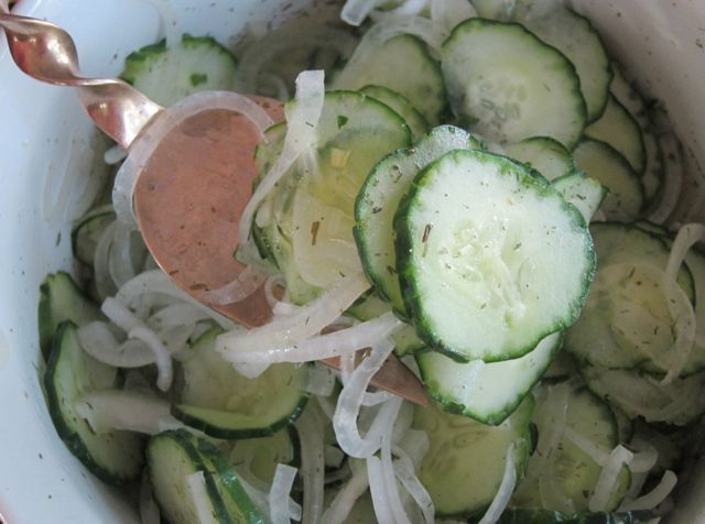 Cucumber Salad on Fork