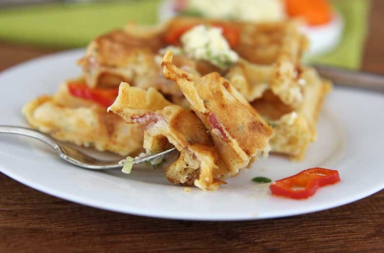 Ham and Cheese Waffles