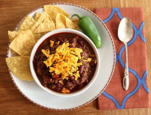 bowl of chili with beans recipe
