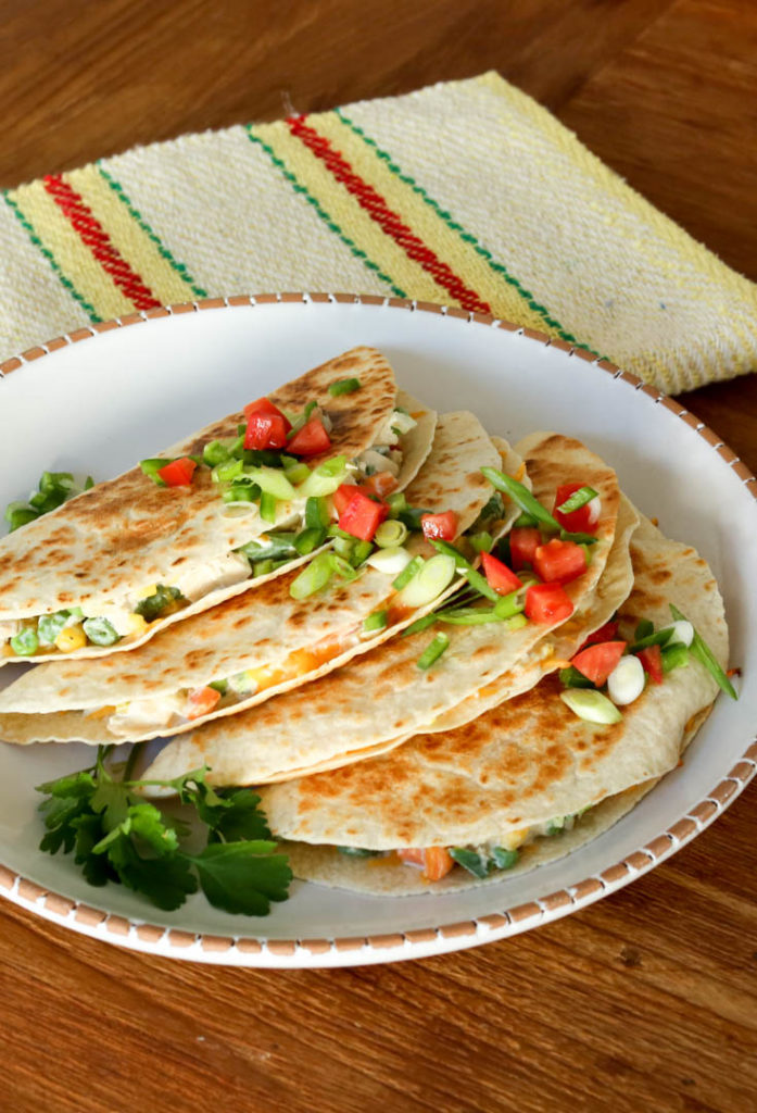 chicken pot pie quesadillas