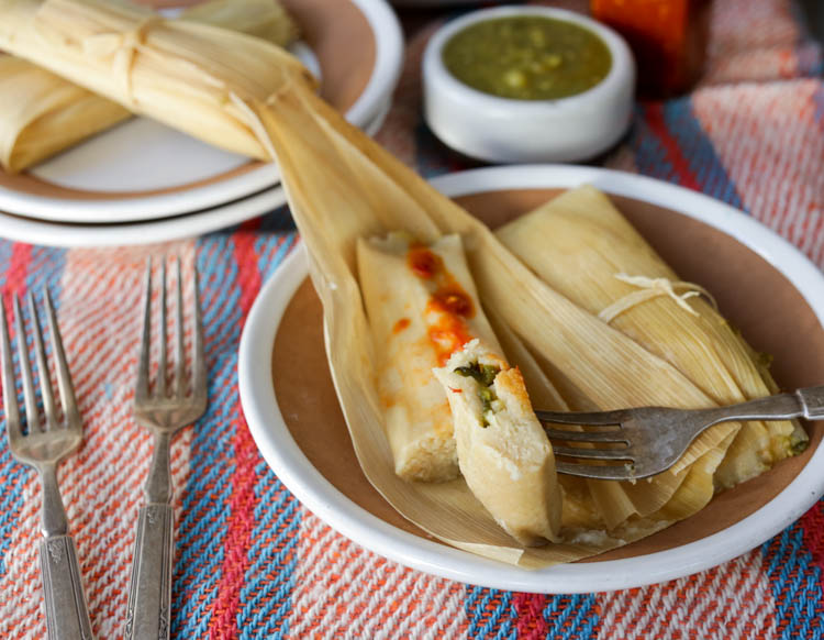 Vegetarian Tamales de Rajas con Queso - Hilah Cooking