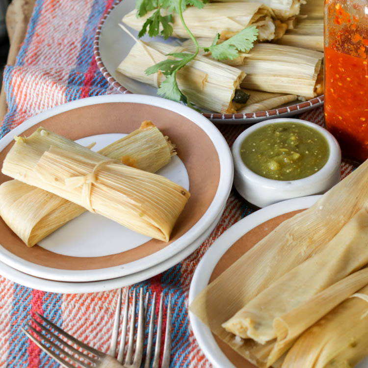 Vegetarian Tamales with Green Chile and Cheese - Pinch and Swirl