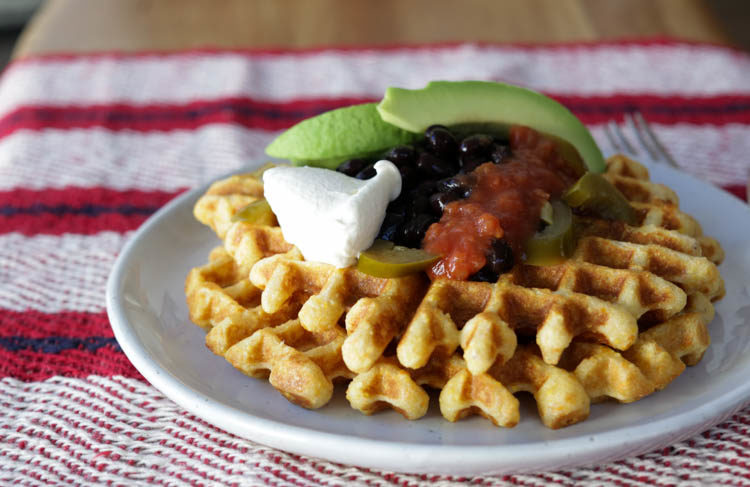 cornbread waffles with black beans