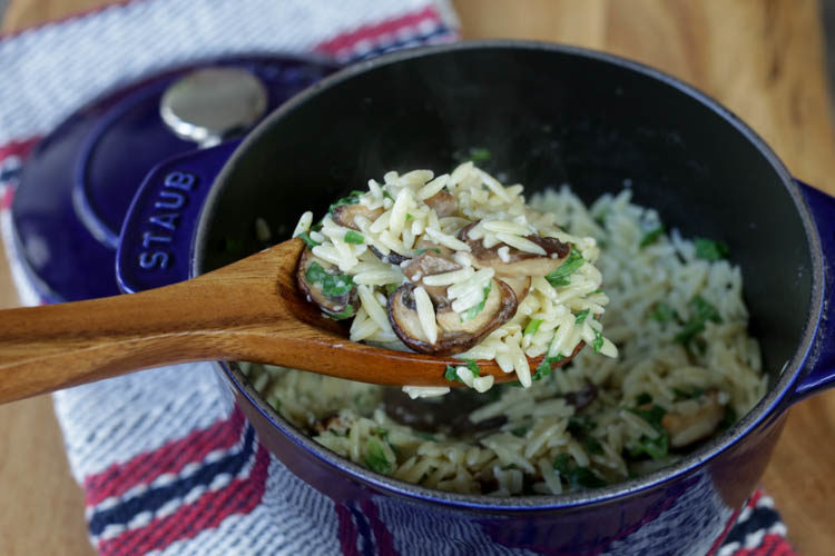 orzo with mushrooms