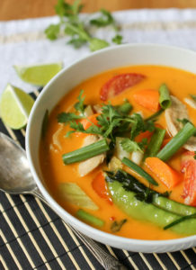 Easy coconut curry, Thai style, made with chicken or tofu and a few easy-to-find ingredients