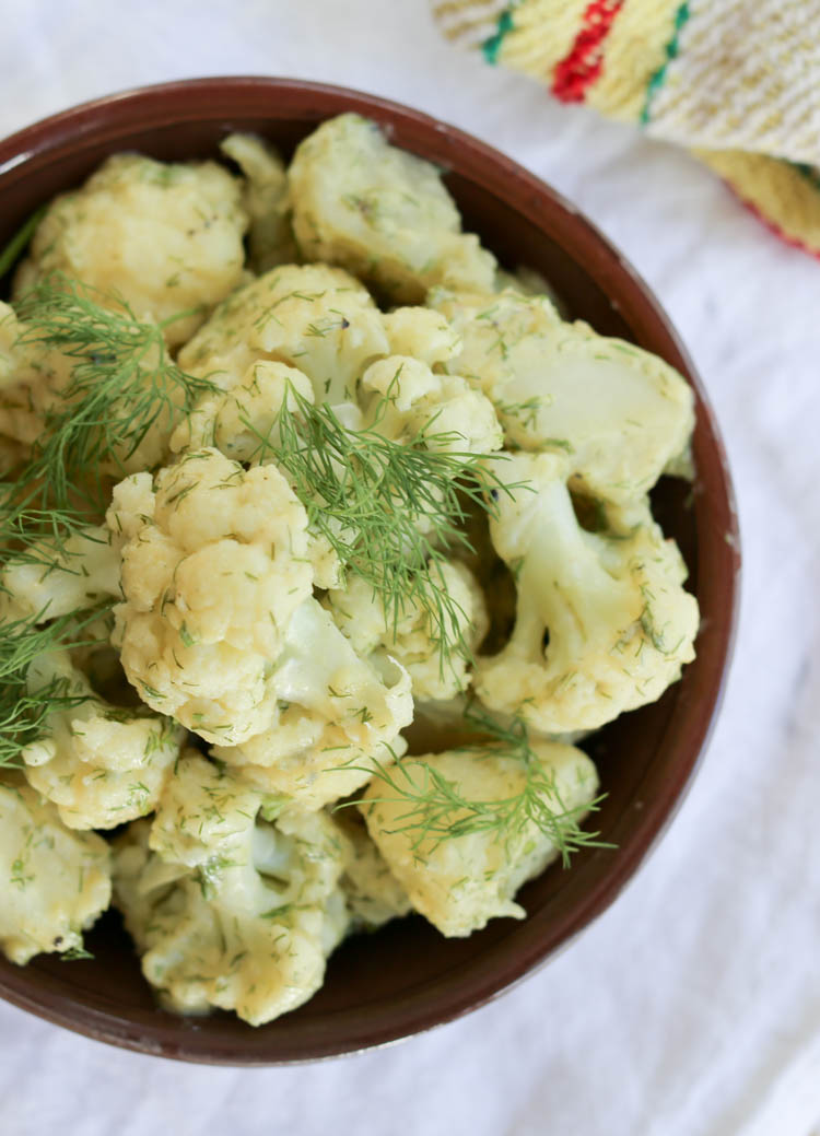 Cauliflower potato salad has all the traditional creaminess of potato salad, but with some cauliflower in there, too, for good measure