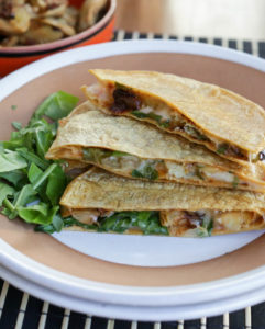 Hearty, vegetarian quesadillas filled with pepper jack cheese and chipotle-marinated roasted artichoke hearts. The chipotle roasted artichokes make a great appetizer on their own, too!