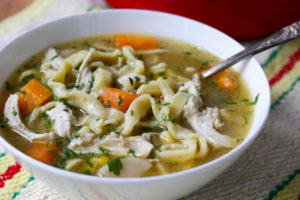 Homemade chicken noodle soup! Made with simple homemade egg noodles to cure your every ailment.