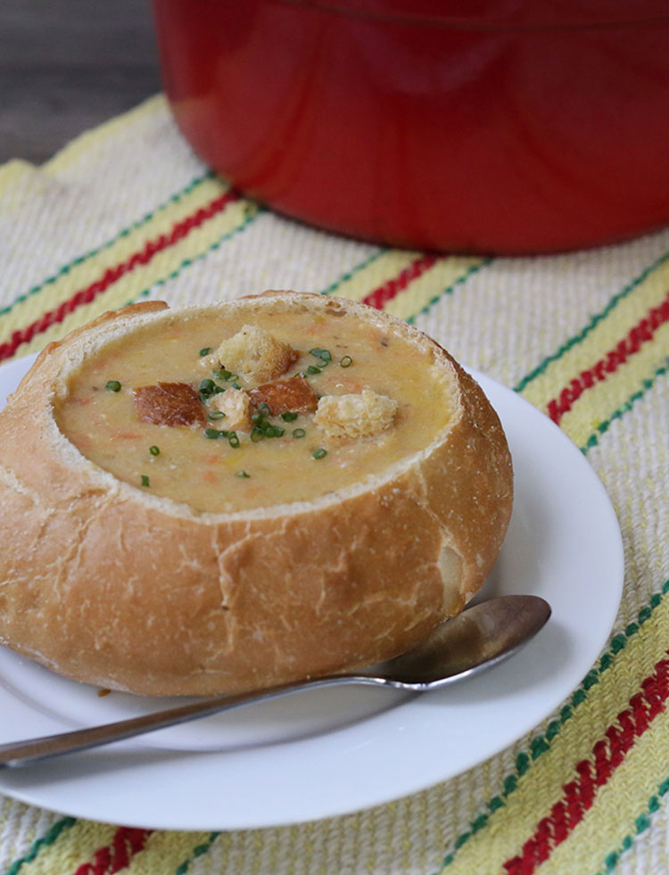 Homemade beer cheese soup - a Wisconsin specialty!