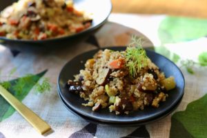 quinoa with chestnuts and cherries