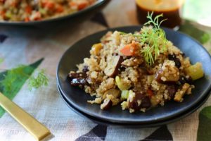 quinoa with chestnuts and cherries