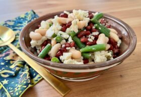 three bean salad recipe with red beans, white beans, green beans