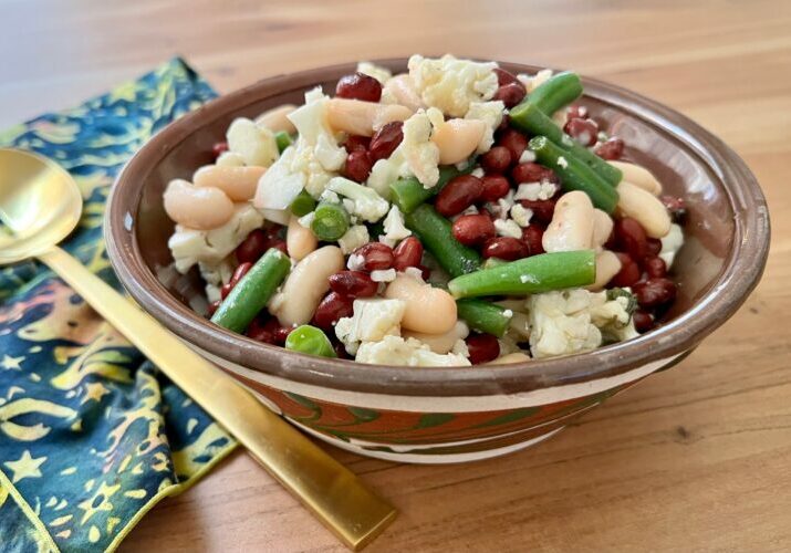 three bean salad recipe with red beans, white beans, green beans