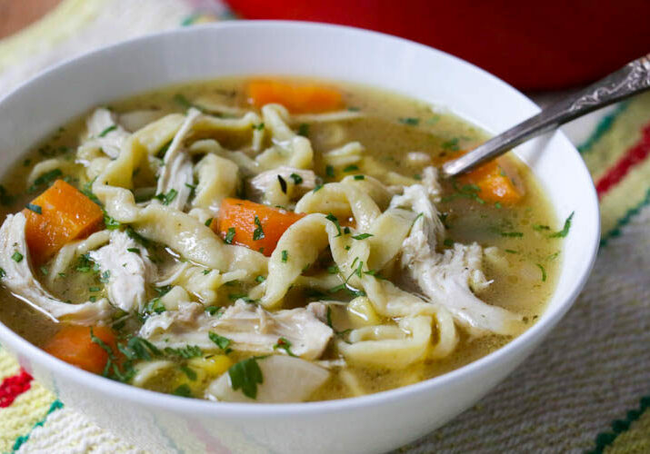 Homemade chicken noodle soup! Made with simple homemade egg noodles to cure your every ailment.