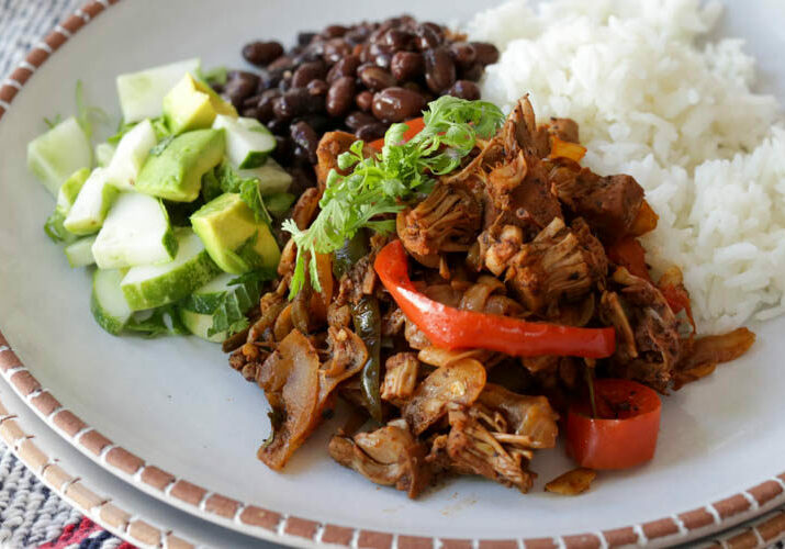 This jackfruit ropa vieja is a vegan version of Cuba's famous shredded beef dish, ropa vieja. Excellent served with black beans and white rice
