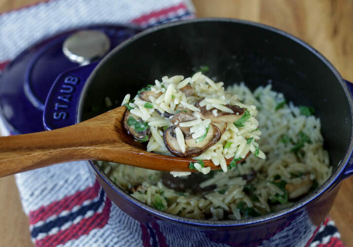 orzo with mushrooms