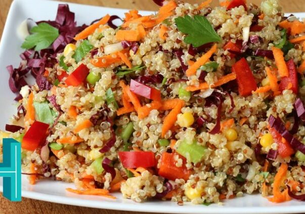 Rainbow quinoa salad