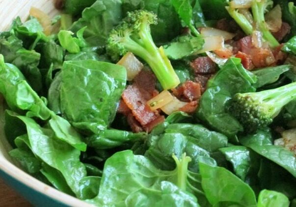 Wilted Spinach Broccoli Salad with Bacon &#8211; Old Lady Recipe #5